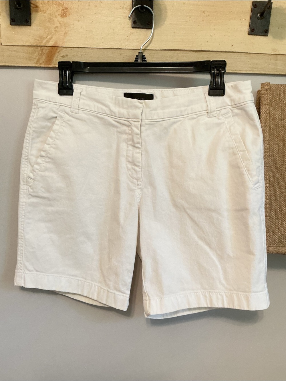 J. Crew White Chino Bermuda Shorts, 7” Inseam